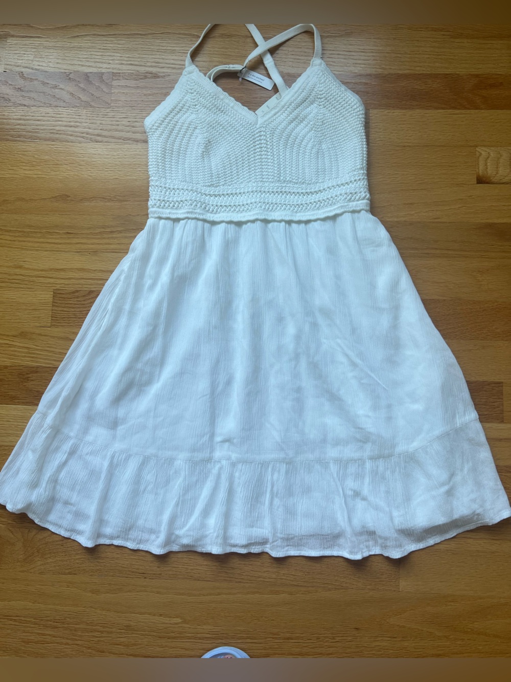 Hollister White Crochet Bodice Mini Dress